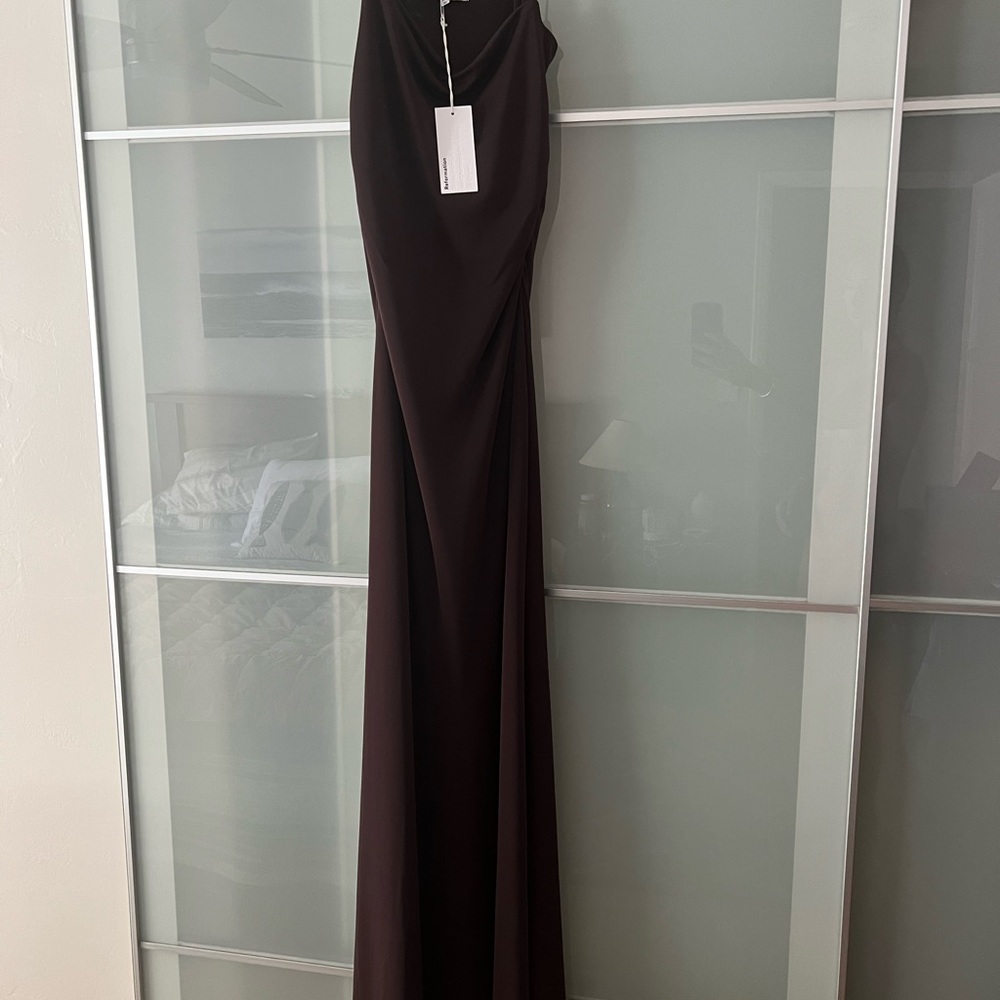 Reformation Chocolate Brown Bias Slip Gown - Picture 4 of 7